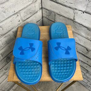 Under Armour Ignite Pro SL Slide Sandals Mens 12 Aqua Casual Adjustable Slip Ons